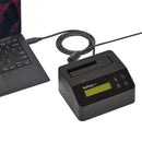 StarTech.com Effaceur de Disque Dur à Baie Unique, Nettoyeur de HDD/SSD Autonome, USB 3.0 à SATA II (3 Gbps), 9 Modes d'Effacement, Écran LCD, Dock de nettoyage de Disque Dur Secure Erase, Conforme TAA