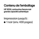 HP 301XL cartouche d'encre noir grande capacité authentique