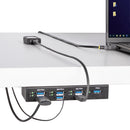 StarTech.com Hub USB 3.0 7 Ports avec 7x USB-A, Boîtier Industriel en Métal, Hub USB 7 ports avec Protection ESD, Montage Mural, sur Table ou sur Rail, USB 3.0/3.1/3.2 Gen 1 5Gbps