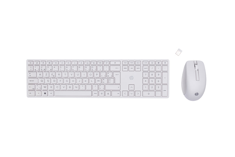 HP 650 Wireless Keyboard and Mouse Combo clavier Souris incluse Maison RF sans fil AZERTY Belge Blanc