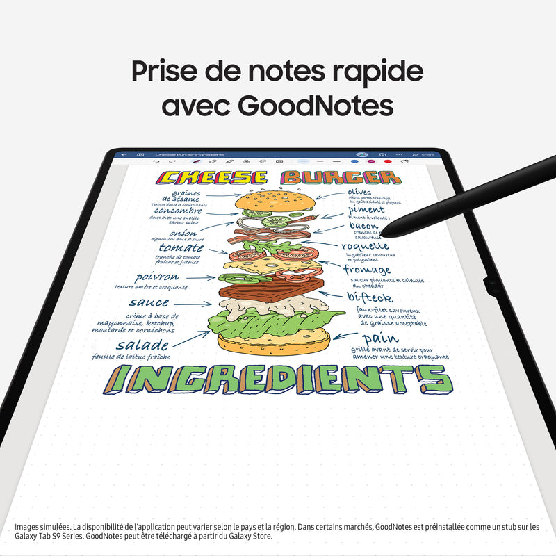 Samsung Galaxy Tab S9 SM-X710N Qualcomm Snapdragon 128 Go 27,9 cm (11") 8 Go Wi-Fi 6 (802.11ax) Android 13 Graphite