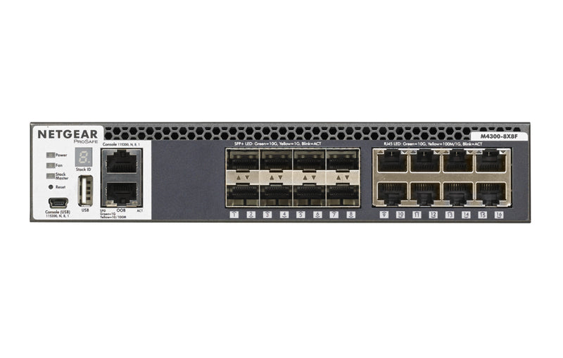 NETGEAR M4300-8X8F Géré L3 10G Ethernet (100/1000/10000) 1U Noir