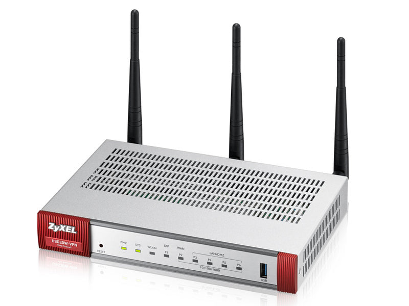 Zyxel USG20W-VPN-EU0101F routeur sans fil Gigabit Ethernet Bi-bande (2,4 GHz / 5 GHz) Gris, Rouge