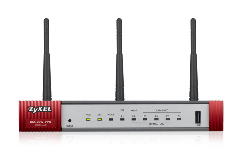Zyxel USG20W-VPN-EU0101F routeur sans fil Gigabit Ethernet Bi-bande (2,4 GHz / 5 GHz) Gris, Rouge