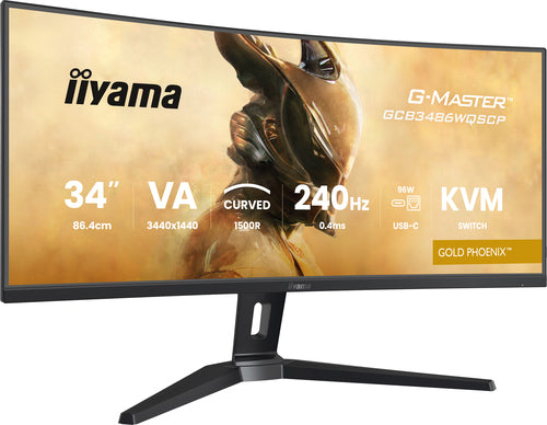 iiyama G-MASTER GCB3486WQSCP-B1 écran plat de PC 86,4 cm (34") 3440 x 1440 pixels UltraWide Quad HD Noir