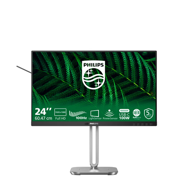 Philips 5000 series 24B2G5301/00 flat PC screen 60.5 cm (23.8") 1920 x 1080 pixels Full HD LCD Black