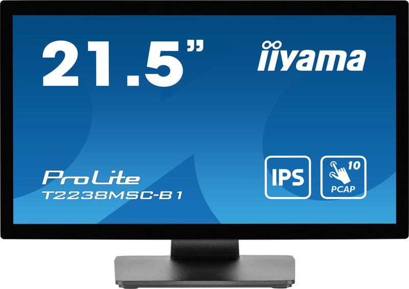 iiyama ProLite T2238MSC-B1 21,5" (54,6 cm) PC-flatpanelmonitor, 1920 x 1080 pixels Full HD LED-touchscreen, zwart