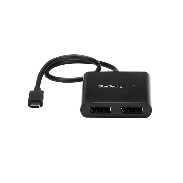StarTech.com Adaptateur USB-C vers Double DisplayPort 1.2, Hub USB-C Multi-Moniteur MST, Double écran 4K 30Hz/1080p 60Hz DP Extender/Splitter pour Ordinateur Portable, Câble Intégré Extra-Long - Windows Uniquement