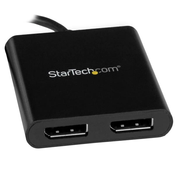 StarTech.com Adaptateur USB-C vers Double DisplayPort 1.2, Hub USB-C Multi-Moniteur MST, Double écran 4K 30Hz/1080p 60Hz DP Extender/Splitter pour Ordinateur Portable, Câble Intégré Extra-Long - Windows Uniquement