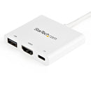 StarTech.com Adaptateur multiport USB-C vers HDMI 4K avec USB Power Delivery et port USB-A - Blanc