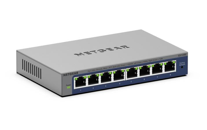 NETGEAR GS108Ev4 Non-géré L2/L3 Gigabit Ethernet (10/100/1000) Gris