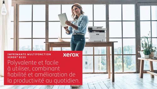 Xerox B235 copie/impression/numérisation/télécopie recto verso sans fil A4, 34 ppm, PS3 PCL5e/6, chargeur automatique de documents, 2 magasins, total 251 feuilles