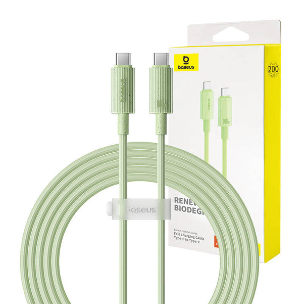 Snellaadkabel Baseus USB-C naar USB-C Habitat Series 2m 100W (groen)