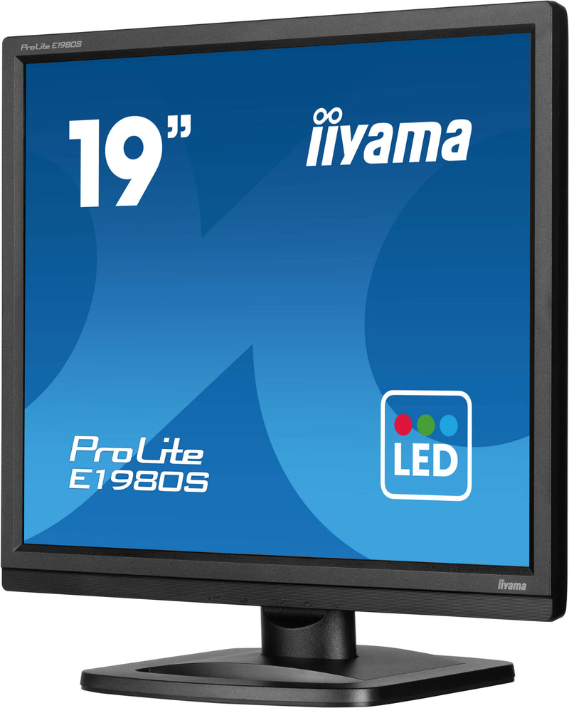 iiyama ProLite E1980S-B1 19" (48,3 cm) PC-flatscreenmonitor, 1280 x 1024 pixels, VGA, LED, zwart
