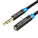 Vention VAB-B06-B150-M 1.5m Black Braided Audio Cable 3.5mm male-female