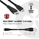 CLUB3D Mini HDMI™ to HDMI™ 2.0 4K60Hz Cable 1M / 3.28Ft