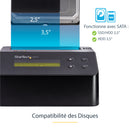 StarTech.com Effaceur de Disque Dur à Baie Unique, Nettoyeur de HDD/SSD Autonome, USB 3.0 à SATA II (3 Gbps), 9 Modes d'Effacement, Écran LCD, Dock de nettoyage de Disque Dur Secure Erase, Conforme TAA