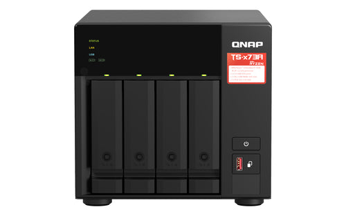 QNAP TS-473A NAS Tower Ryzen Embedded V1500B 8 Go DDR4 0 To QNAP Turbo System Noir