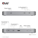CLUB3D CSV-2563 hub & concentrateur Thunderbolt 5 120000 Mbit/s Argent
