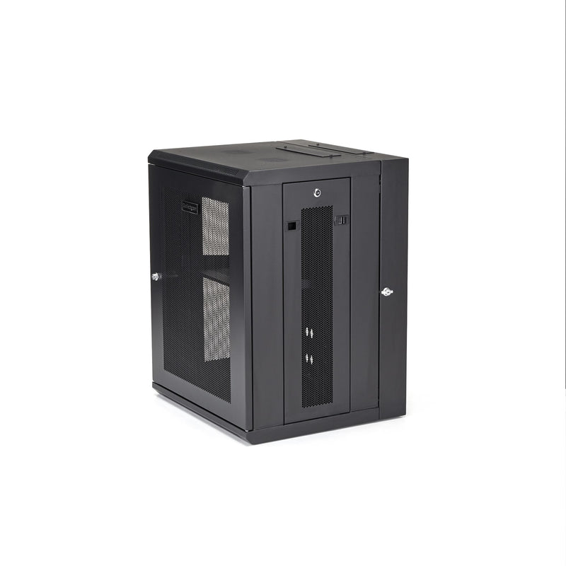 StarTech.com Armoire Réseau Murale à 4 Montants 15U avec Étagère 1U, Armoire Serveur Murale 19" à Charnières pour Équipement IT/AV/Électronique/Ordinateur, Armoire Rack Ventilée Flexible