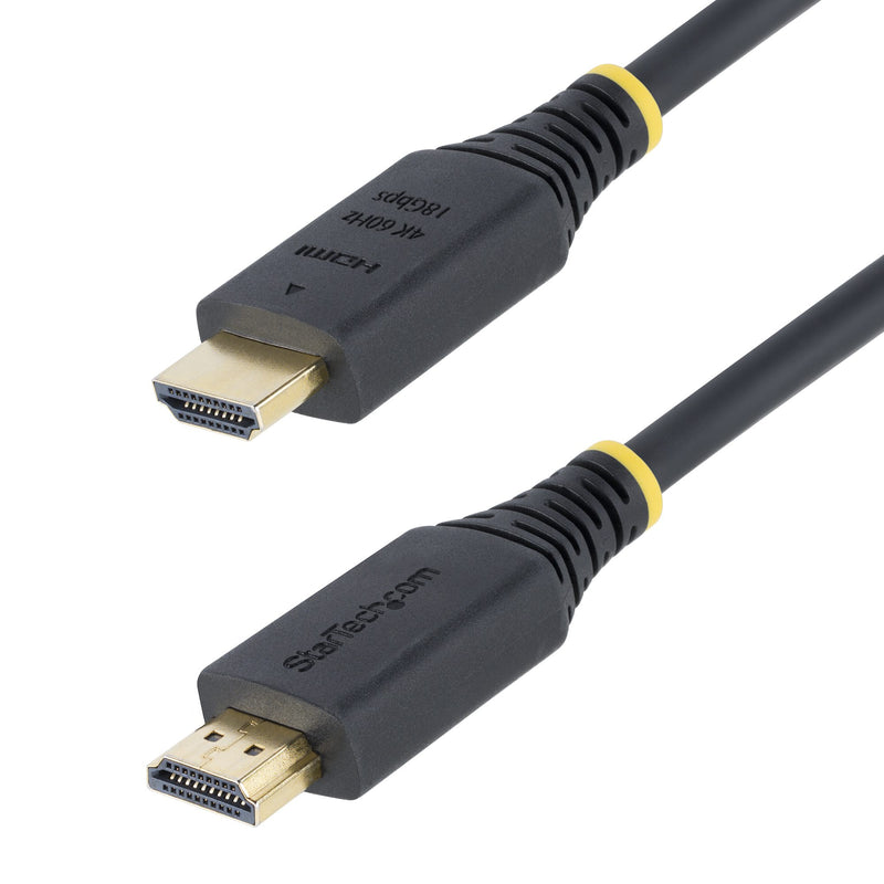 StarTech.com Câble HDMI Haut Débit de 1,5m Certifié Premium, 4K 60Hz/1440p 144Hz, HDR10/HDCP 2.2/ARC, 18Gbps, Cordon HDMI 2.0 UHD pour TV/Moniteur/Affichage, Gaine TPE