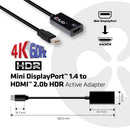 CLUB3D Mini DisplayPort 1.4 to HDMI 2.0b HDR Active Adapter