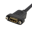 StarTech.com Adaptateur HDMI 1m - Câble HDMI 4K30Hz Haut Débit pour Montage sur Panneau - Bande Passante 10.2 Gbps - HDMI 4K à HDMI F/M - Câble de Connexion pour Montage sur Panneau HDMI