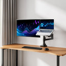 ACT Bras pour moniteur et ordinateur portable office premium, avec vérin à gaz, monté sur poteau