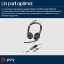 Poly Micro-casque Blackwire 5220 stéréo USB-C + connexion 3,5 mm + adaptateur USB-C/A