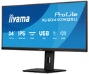 iiyama ProLite XUB3493WQSU-B6 86,4 cm (34") 3440 x 1440 pixels UltraWide Quad HD LED PC flatscreen monitor, zwart