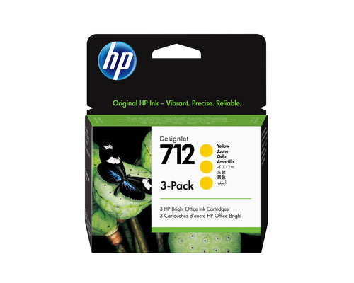 HP DesignJet 712 gele inktcartridges, 3-pack, 29 ml
