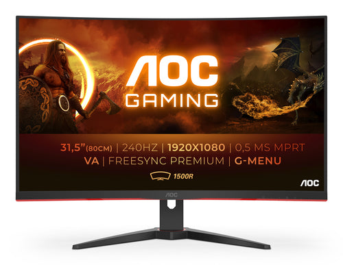AOC G2 C32G2ZE/BK PC flat screen 80 cm (31.5") 1920 x 1080 pixels Full HD LED Black, Red