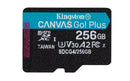 Kingston Technology Carte microSDXC Canvas Go Plus Gen4 200 Mo/s A2 U3 V30 256 Go + adaptateur