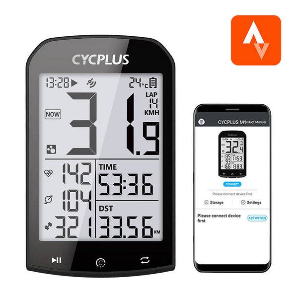 GPS bike computer Cycplus M1 - compatibile with Strava, Trainingpeaks etc.