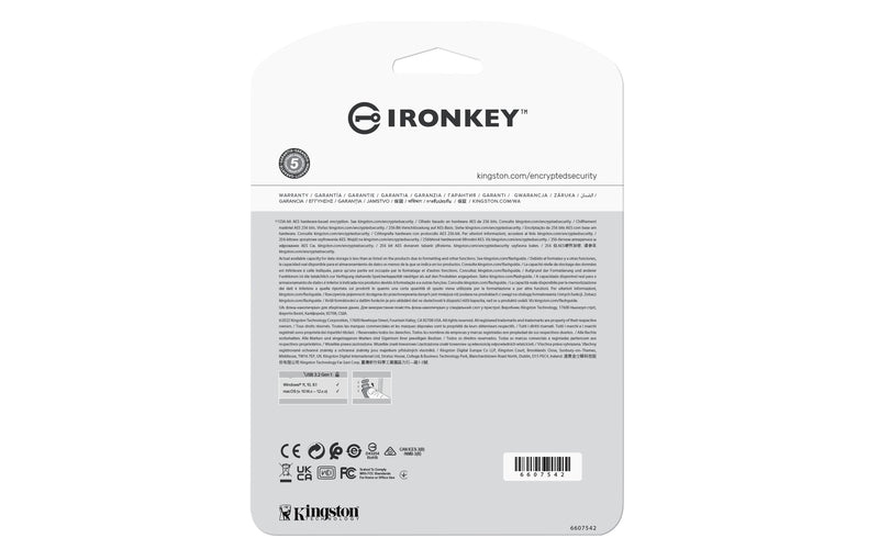Kingston Technology IronKey 256GB Vault Privacy 50 gecodeerde AES-256, FIPS 197