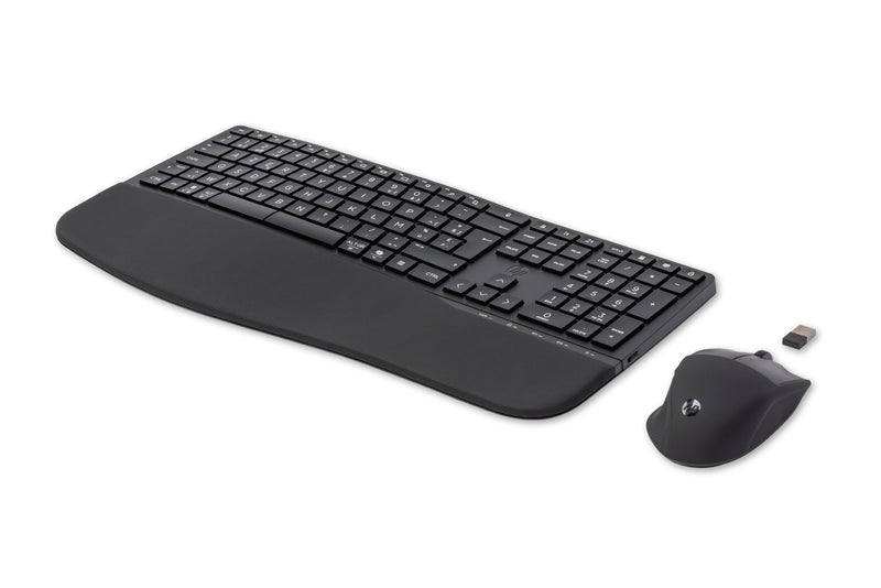 HP 680 Comfort Dual-Mode Keyboard and Mouse Combo clavier Souris incluse Maison RF sans fil + Bluetooth AZERTY Belge Noir