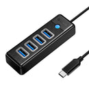 Orico HUB USB-C to 4x USB 3.0 5Gbps 0.15m Black