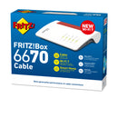Box FRITZ! 6670 Cable Edition International routeur sans fil 2.5 Gigabit Ethernet Bi-bande (2,4 GHz / 5 GHz) Rouge, Blanc