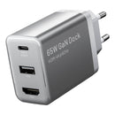 Vention FJAH0-EU USB(C+A)+HDMI GaN hands charger (60W/5W/4K@60Hz) (grey)