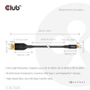 CLUB3D CAC-1559 câble vidéo et adaptateur 1 m USB Type-C DisplayPort Noir