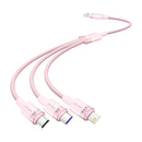 USB 2.0 A to 3-in-1 6A cable Vention CTRPG 1.5M (pink)