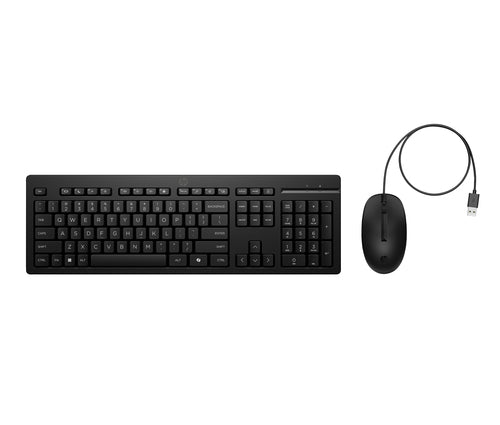 HP 225 Wired Mouse and KB G2 Belgium - English localization AZERTY BE - Maus - AZERTY clavier Souris incluse Bureau USB Noir