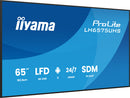 iiyama LH6575UHS-B2AG Écran d'affichage dynamique Écran plat de signalisation numérique 163,8 cm (64.5") LCD Wifi 500 cd/m² 4K Ultra HD Noir Intégré dans le processeur Android 11 24/7