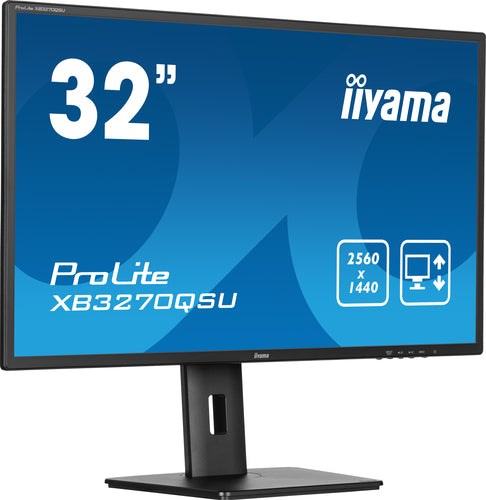 iiyama ProLite XB3270QSU-B1 80 cm (31,5") 2560 x 1440 pixels Quad HD LED PC flatscreen monitor, zwart