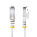 StarTech.com Câble Ethernet CAT6 Blanc Fin de 2m, Sans Accroc, 100W PoE, UTP, LSZH, Fil de Cuivre Pur 28AWG, Cordon Patch Réseau RJ45 avec Serre-Câble, Contrôlé Fluke