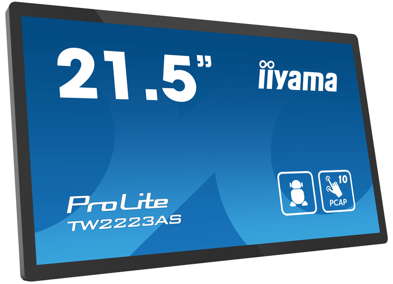 iiyama TW2223AS-B2 Dynamisch beeldscherm, 21,5" (54,6 cm) interactief plat paneel, wifi, 400 cd/m², Full HD, zwart, touchscreen, geïntegreerde processor, Android 12, 24/7