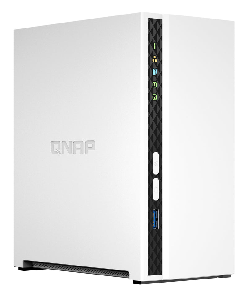 QNAP TS-233 NAS Tower opslagserver ARM Cortex-A55 2 GB 0 TB QNAP QTS Wit