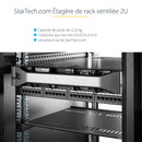 StarTech.com Etagère cantilever ventilée pour rack de serveur universel 2U 16 pouces - Etagère d'armoire serveur fixe - 22 kg