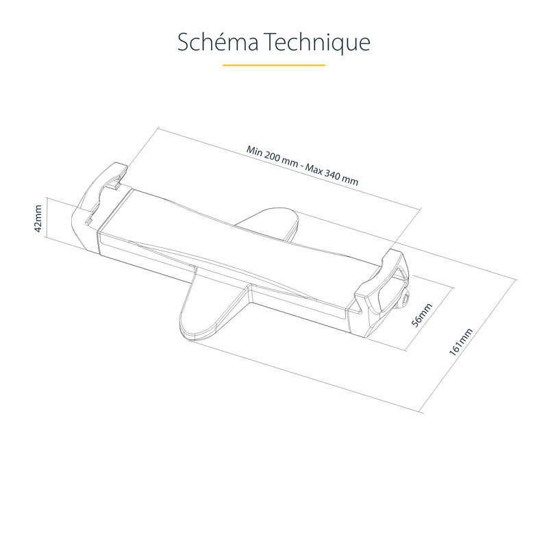 StarTech.com Adaptateur de Montage VESA pour Tablettes de 7,9 à 12,5" - Jusqu'à 2kg - Support Tablette Antivol Motif VESA 75x75/100x100 - Pince de Montage VESA - Socle/Fixation pour Tablette Sécurisé, Noir