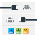 StarTech.com Câble USB-C de 2m, Coudé à Droite, USB 5Gbps, 100W (5A) Power Delivery, 4K 60Hz DP Alt Mode, Cordon USB C Robuste - Compatible Thunderbolt